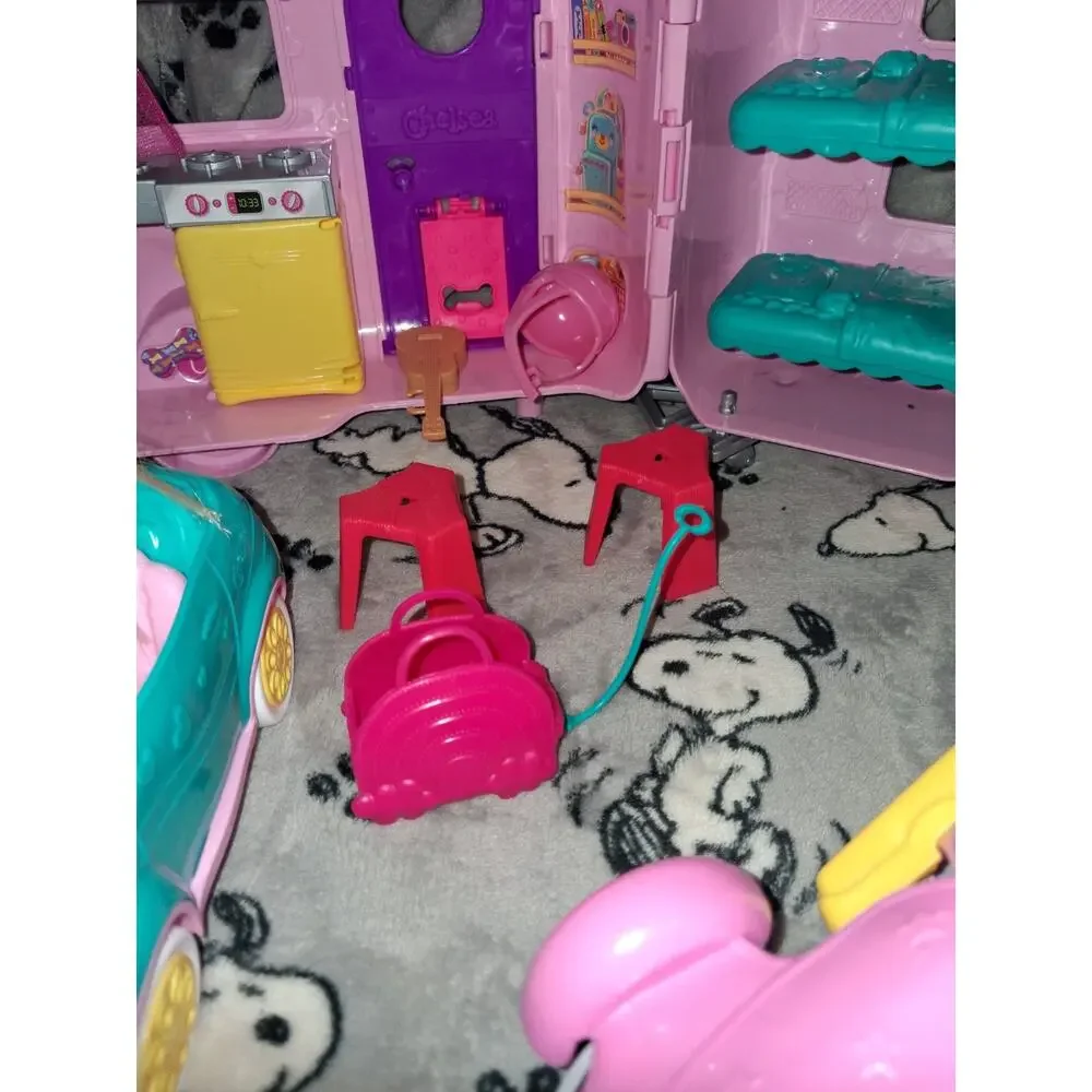 Barbie Pink Chelsea Camper Set With Doll, Racecar, And Accessories
